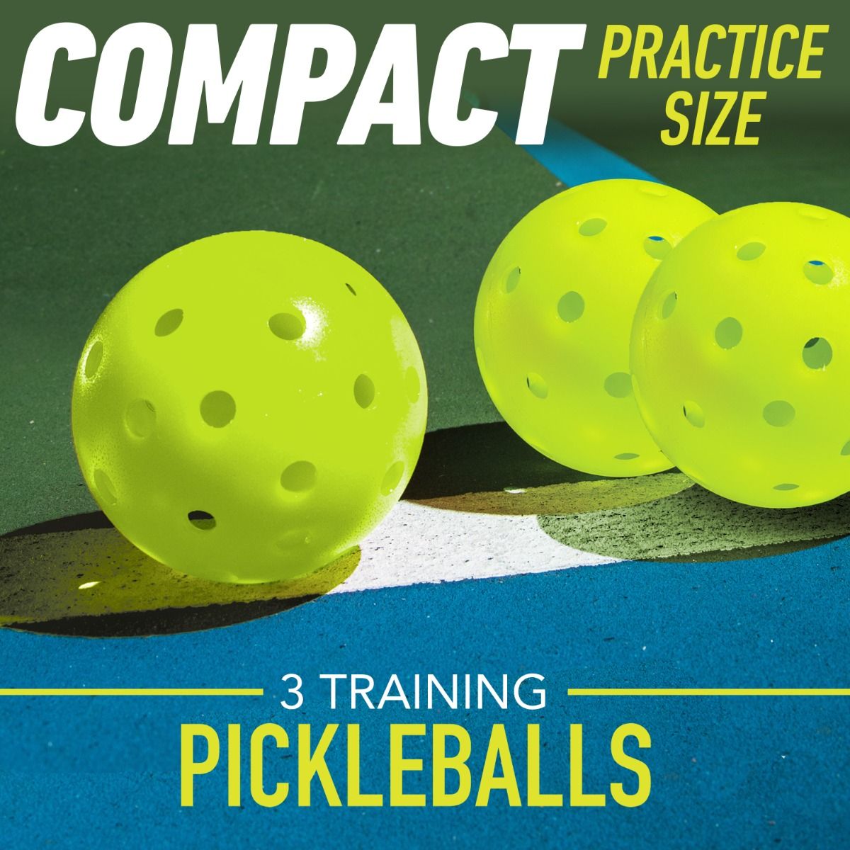 3-Pack Training Pickleballs (69mm and 80mm)